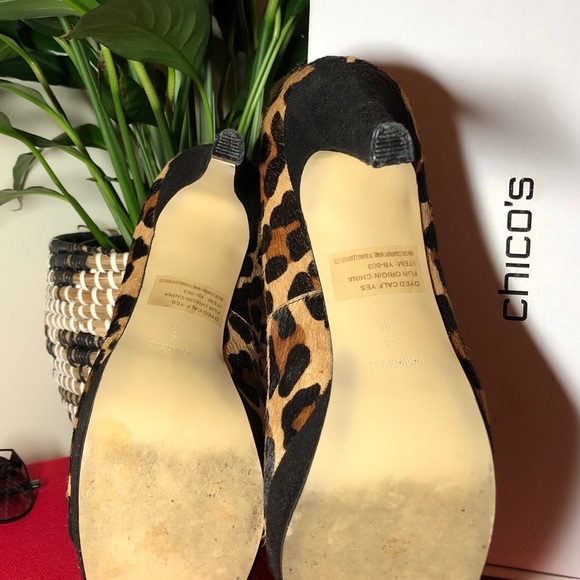 Leopard CHICO’S Calf Hair and Suede Heels - Picture 5 of 8